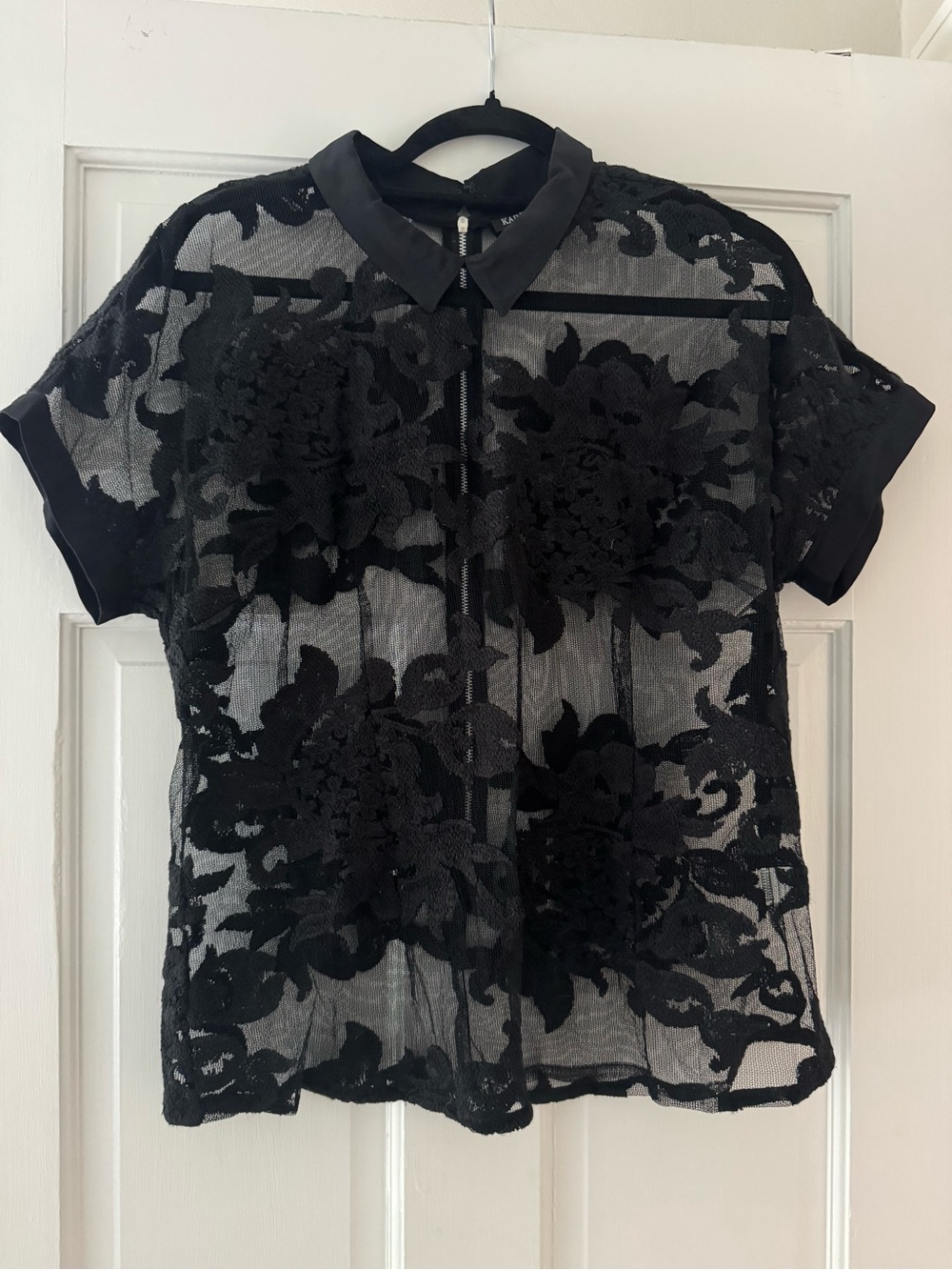 Karen Harman Vintage Sheer Black Blouse